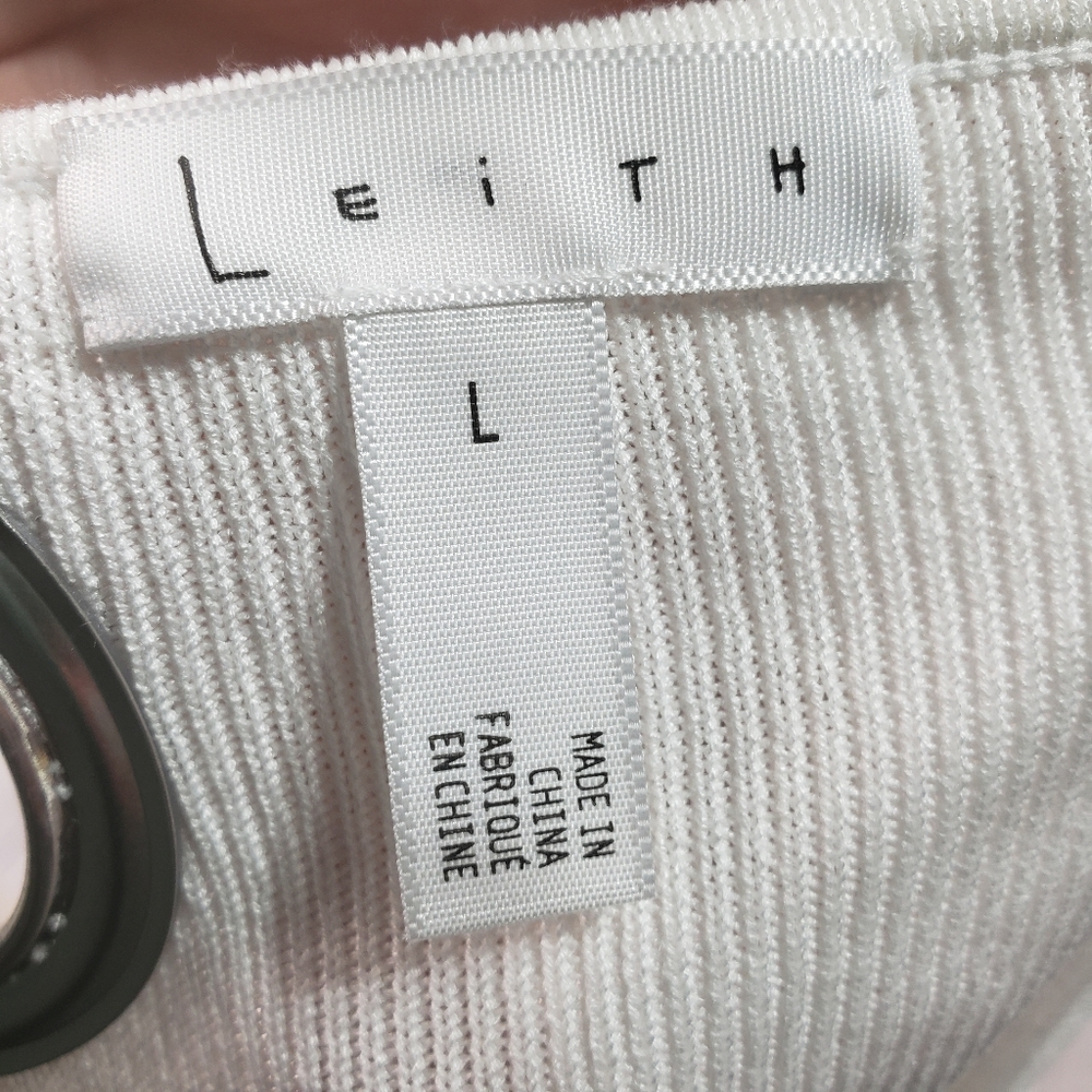 NWT Leith White Sweater Tank Top Silver Grommet - Picture 5 of 6